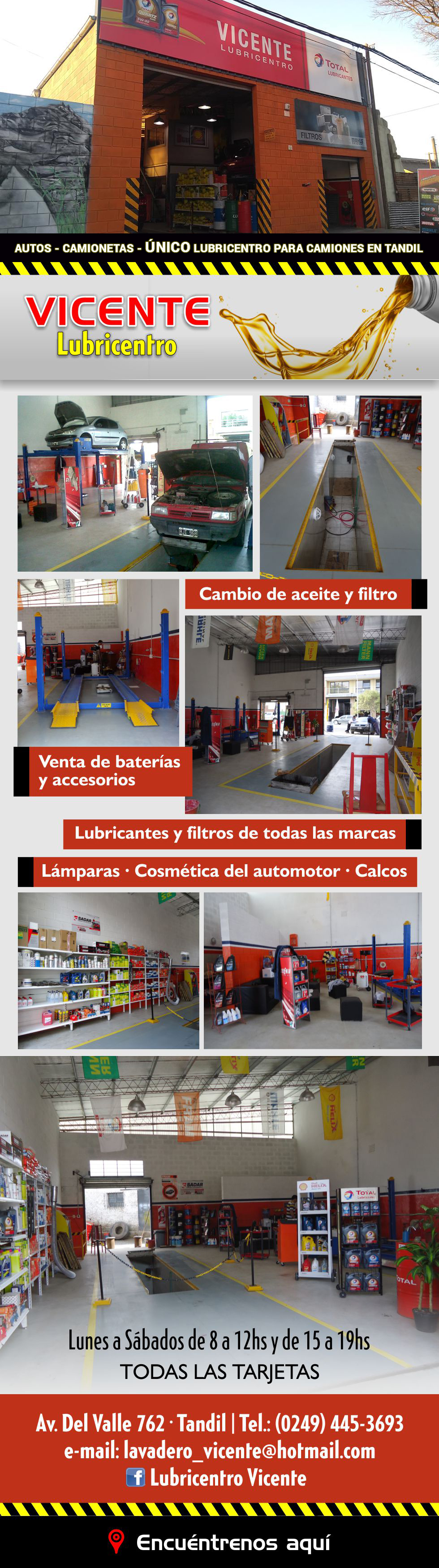 Encontranos en Av. Del Valle 762 | Contáctenos Telefónicamente a (0249) 445-3693 - Tandil | Correo electrónico: lavadero_vicente@hotmail.com | 