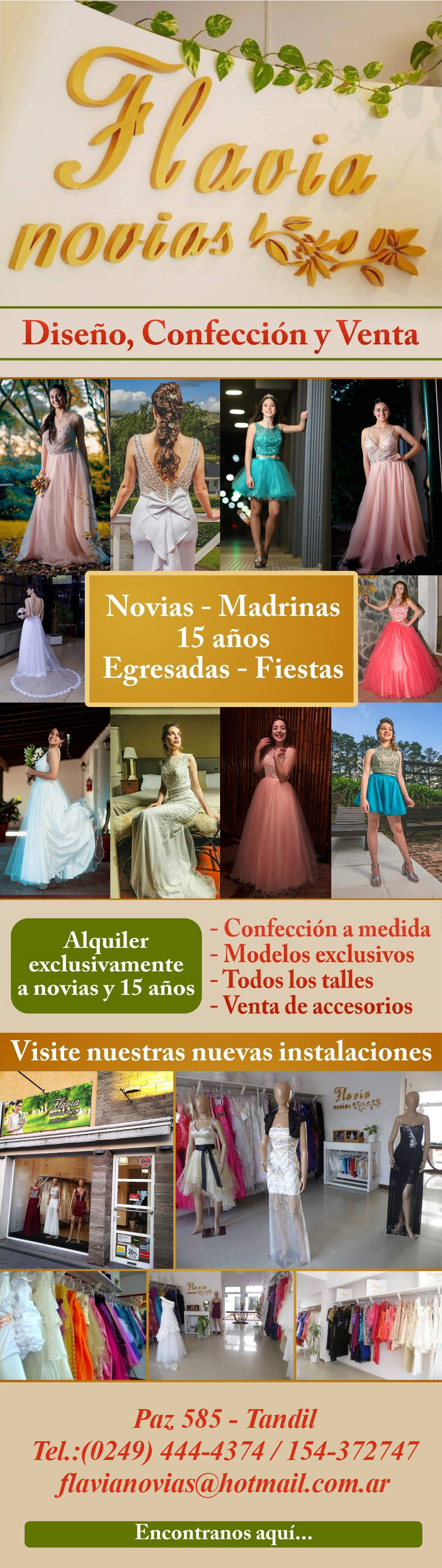 Encontranos en Paz 585  | Contáctenos Telefónicamente a (0249) 154-372747 - Tandil | Correo electrónico: flavianovias@hotmail.com.ar | 